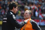 Toto Wolff and Zak Brown at the 2025 Chinese Grand Prix - Source: Getty